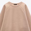 ZARA Sea tan beige oversize sweatshirt pullover sweater  Photo 2