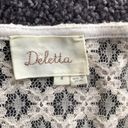 Deletta ANTHROPOLOGIE  Sleeveless Knit Top Ivory Mesh Lace Tank Medium Photo 1