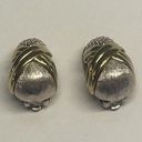 Oscar de la Renta Vintage Two Tone Signed  Clip On Earrings Photo 0