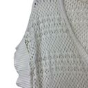 st. john's bay St John’s Bay White Short Sleeve Open Knit Beachy One Button Cardigan 2x Photo 4