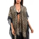 Guess ANIMAL PRINT ROBE DUSTER KAFTAN COVER UP SHAWL LEOPARD KIMONO SCARF WEAR CHIC Photo 0