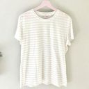 Vince NWT  White/Pink Striped Cotton Short Sleeve Tee in Size XL Photo 0