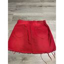 One Teaspoon ONE x  Vanguard Mid Waist Relaxed Fit Demin Skirt Red Envy Sz 27 Photo 6