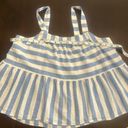 Loft strappy cropped blue and white stripe top Photo 2