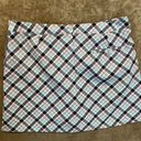 Lady Hagen  Women's 12 Blue Purple Black White Plaid Golf Tennis Skort Skirt Zips Photo 4