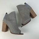 Kelsi Dagger Kelsi Daggar Peep Toe Stacked Heel Ankle Boot Bootie 10 Gray/Blue-Gray Photo 4