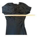 Moodie Satin Balloon Long Sleeve Maxi Dress Women’s Size Large Witchy Elegant Black Photo 5