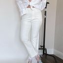 Lulus Feather Hem White Jeans Photo 1