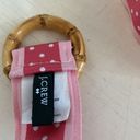 J.Crew Pink polka dot  ribbon belt with wood buckle.  40” Photo 2