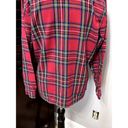 L.L.Bean  Womens Sleepshirt Red Plaid Pocket Collared Long Sleeve Flannel M Photo 5