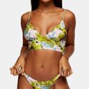 Topshop  Tropical Floral Bikini Set Tanga Bottoms Idol Top Pink Yellow Size 6 Photo 4