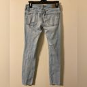 American Eagle Womens  Light Wash Skinny Stretch Jeans Distressed Size 0 Photo 1