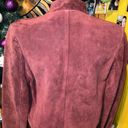 American Vintage Vintage medium women’s open front burgundy, leather jacket BoHo Photo 4