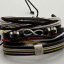 infinity Brand New!! Leather, metal  symbol and hemp bracelet bundle Photo 3