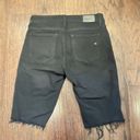 Hidden Jeans  Women’s Black Denim Frayed Hem Bermuda Shorts Size S Photo 1