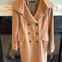 Anne Klein AK  Wool Pea Coat Camel Winter Long Womens Small Classic Photo 2