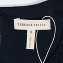 Rebecca Taylor  Stretch Textured Sleeveless Open Back Ruffle Mini Dress Navy Blue Photo 1