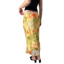 vintage 90s y2k yellow floral print layered mesh lettuce hem midi maxi skirt Photo 6