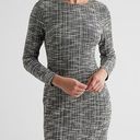 EXPRESS  Tweed Crew Neck Long Sleeve Mini Sheath Dress coctail classy bodycon Photo 0