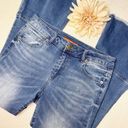 Chelsea and Violet  High Rise Flared Hem Crop Jeans Distressed Frayed Size 25 Photo 6