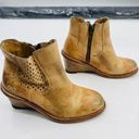 Bed Stu  Countess Cognac Brown Leather Wedge Heel Ankle Booties Size 6.5 Photo 3