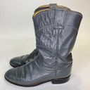 Justin Boots Justin Cowboy Boots Gray Vintage Roper Size 6 Western Round Toe 90s Rodeo Boot Photo 7