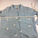 Quacker Factory  Blue Gingham Embroidered Floral Daisies Jacket Women's Size 1X Photo 6