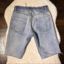 ZARA  Light Wash Distressed Denim Bermuda Shorts Photo 8