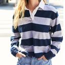 Brandy Melville Vintage  John Galt Jonny Rugby Polo - Grey/Navy Photo 0