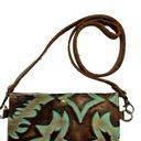 Laredo Handmade  Burnt Turquoise Leather Western crossbody Purse Embossed Design Photo 4