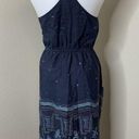 Patagonia Abstract Wildflower Racerback Birds Sundress Dress Blue Sz XS Pockets Photo 4