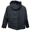 Style & Co  Down Filled Hooded Quilted Jacket Black Faux Fur Trim Size Medium Photo 2