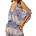 MISA Los Angeles  Farah Dress Majorelle Mixed Tile Blue Bandana Size M/L NWT Photo 3