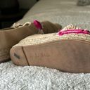 Sam Edelman  Women's 8 Cabrera Taffeta Canvas Espadrille Shoe Beige Pink Coastal Photo 5