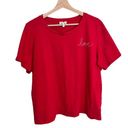 Ella Moss  Love Tee‎ Womens Size 2XL T-Shirt Casual Boxy Fit Red Photo 0