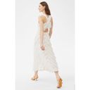 Rebecca Taylor Bias Fringe Cream V-Neck Midi Dress Photo 1