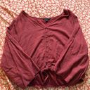 American Eagle  Tie Front Button Down Blouse Photo 2