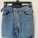 Brandy Melville  Women’s Patched Denim Baggy Raw Hem Jeans, sz XS ♠️ Photo 3