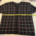 Dress Barn  Woman Button Front Cardigan Sweater Grid Pattern Fuzzy Soft Size 1X Photo 7