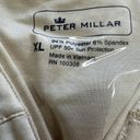 Peter Millar Women’s  Long Sleeve 1/4 Zip Athletic Shirt Size XL LOGO Cream Tan Photo 5