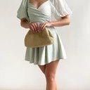 Here Comes the Sun NWT- pistachio and white short sleeve mini dress Photo 0