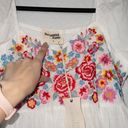 Savanna Jane New  White Floral Embroidered Peplum Top Size Small Photo 2