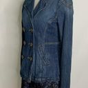 CAbi  Double Breasted Stretchy Blue Jean Fitted Tailored Casual Jacket XS Photo 4