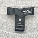 AQUA  Cashmere Sweater 100% Cashmere Gray & Green Leopard Pullover Size Small Photo 6