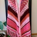 Pink Full Length Crochet Wrap/Shawl With Fringe Size undefined Photo 2