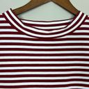 M.i.h‎ Jeans Top Womens Medium Maroon Stripe Short Sleeve Crew Neck Penny Tee Red Photo 1