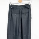 Club Monaco  Womens 100% Viscose Tab Detail Wide Leg Trouser Pants Size 6 Black Photo 6