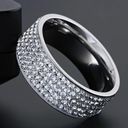 The Row Five Cubic Zirconia Stainless Steel Ring Photo 1
