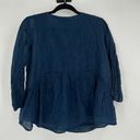 Ba&sh  Womens Embroidered V-Neck 3/4 Sleeve AGDA Boho Top Blue Size 6 small Photo 8