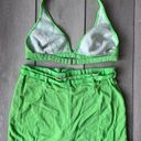 Catalina Vintage 70s  Swimsuit Neon Green Retro Pinup Style High Waist Bottoms 10 Photo 2